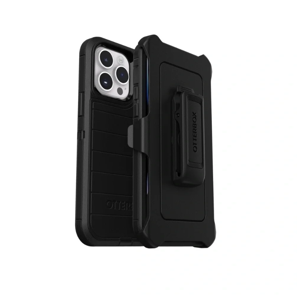 OtterBox iPhone 14 Pro Defender Series Pro Drop+ Shockproof Black Case w/ Clip